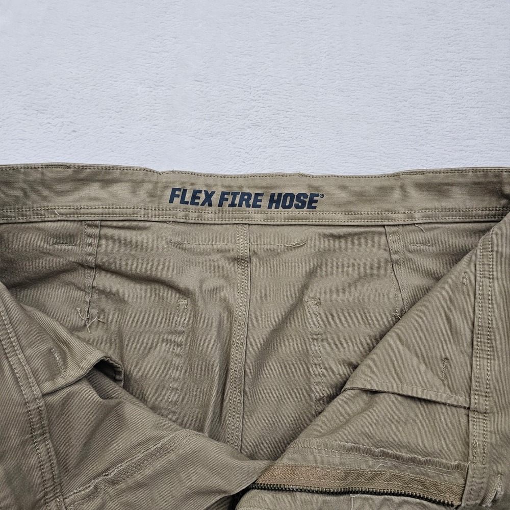 Duluth Trading Flex Fire Hose Pants Mens 36x33 Tan Relaxed Fit Workwear Rugged - Picture 4 of 11